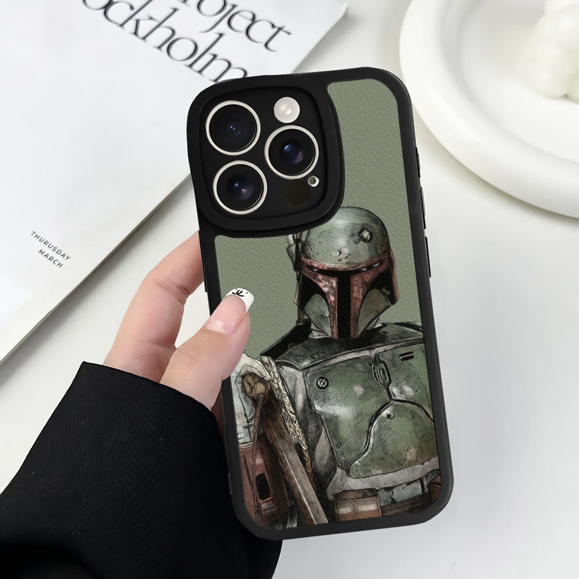 （画像用） スター・ウォーズ Star Wars 【iPhone 16シリーズ対応】シリコンスマホケース（レザー調） 材質：シリコン